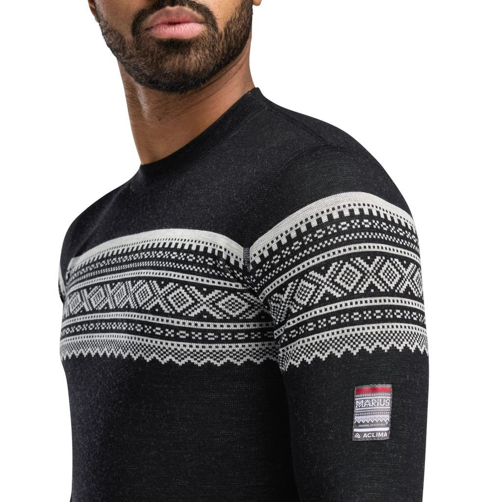 Sous vêtement thermique en laine mérinos Aclima Marius Crew Neck Man