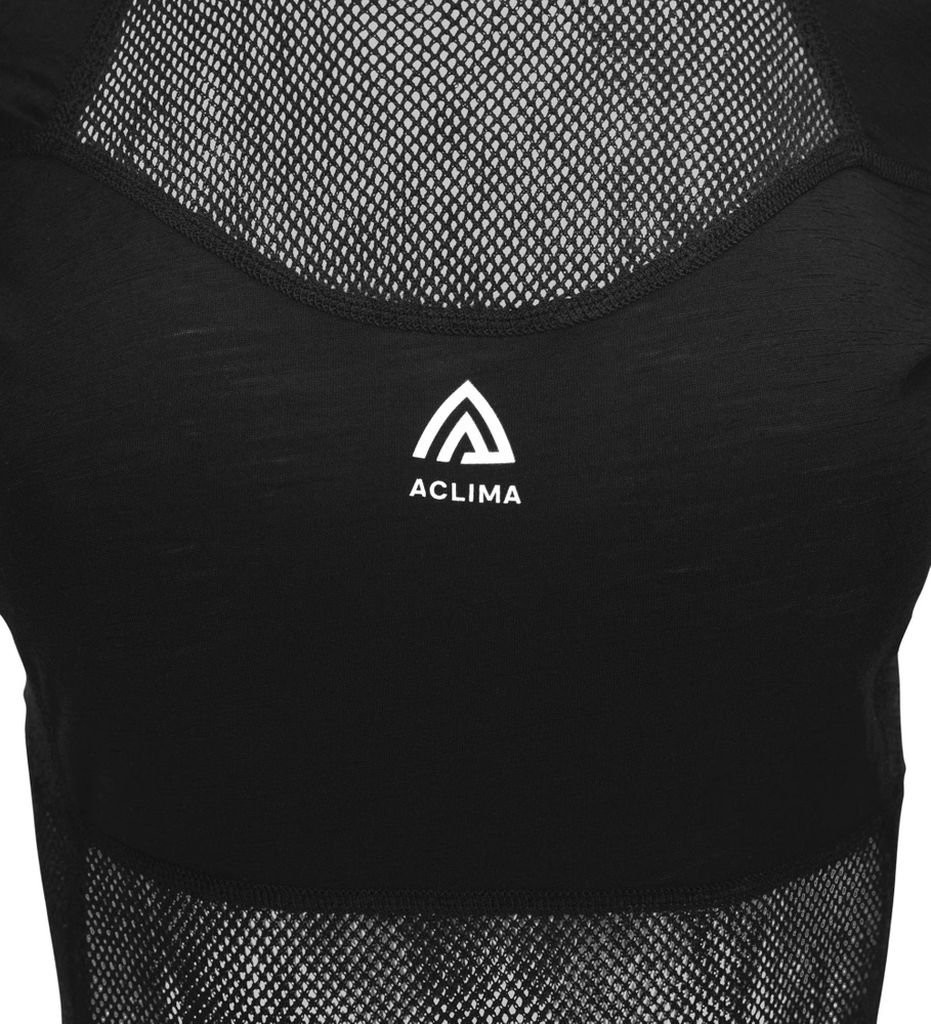 Short-sleeved base layer made from 100% merino wool knitwear Aclima WoolNet Light T-Shirt Woman- Jet Black