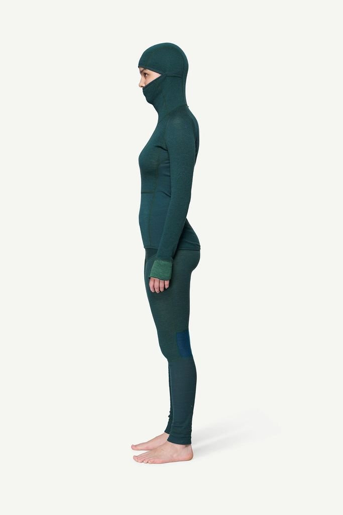 Long-sleeved merino wool underwear Devold Tuvegga Merino Hoodie Woman - Vert/Woods