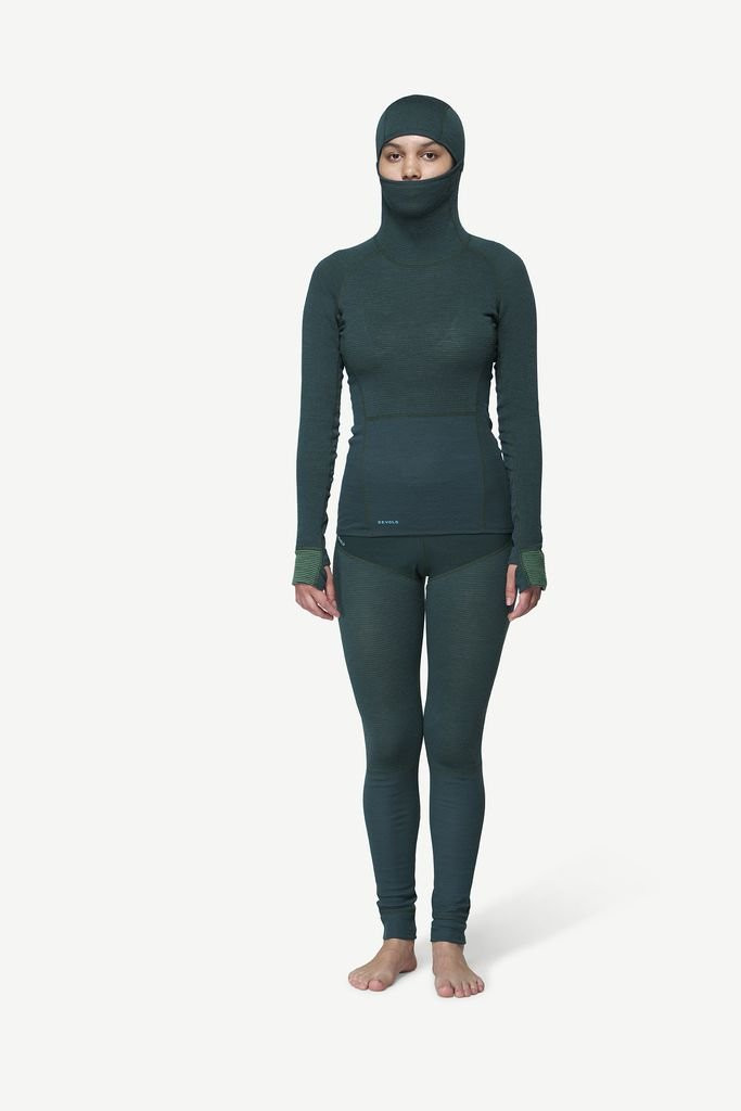 Long-sleeved merino wool underwear Devold Tuvegga Merino Hoodie Woman - Vert/Woods