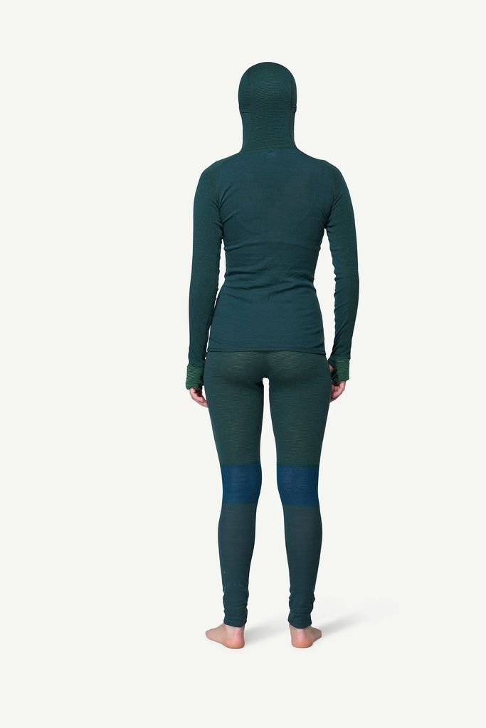 Long-sleeved merino wool underwear Devold Tuvegga Merino Hoodie Woman - Vert/Woods