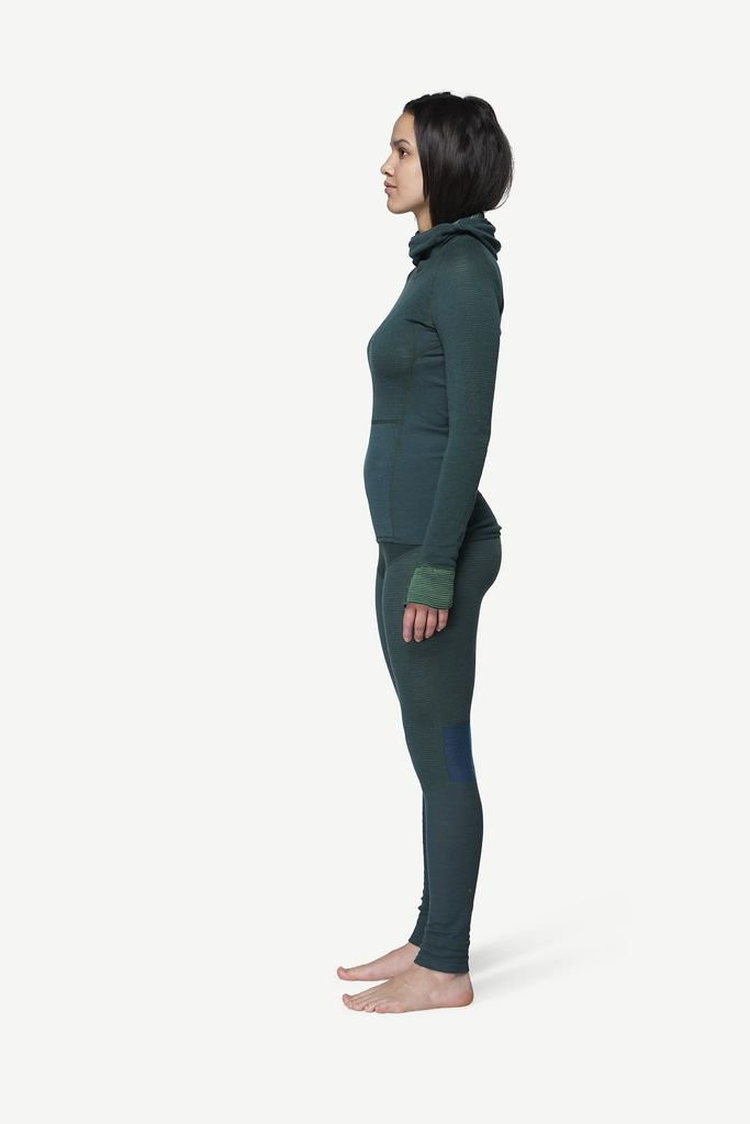 Long-sleeved merino wool underwear Devold Tuvegga Merino Hoodie Woman - Vert/Woods