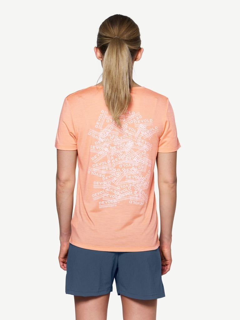 Lightweight merino wool T-shirt Devold Active Stamp Tee Woman - Sunrise