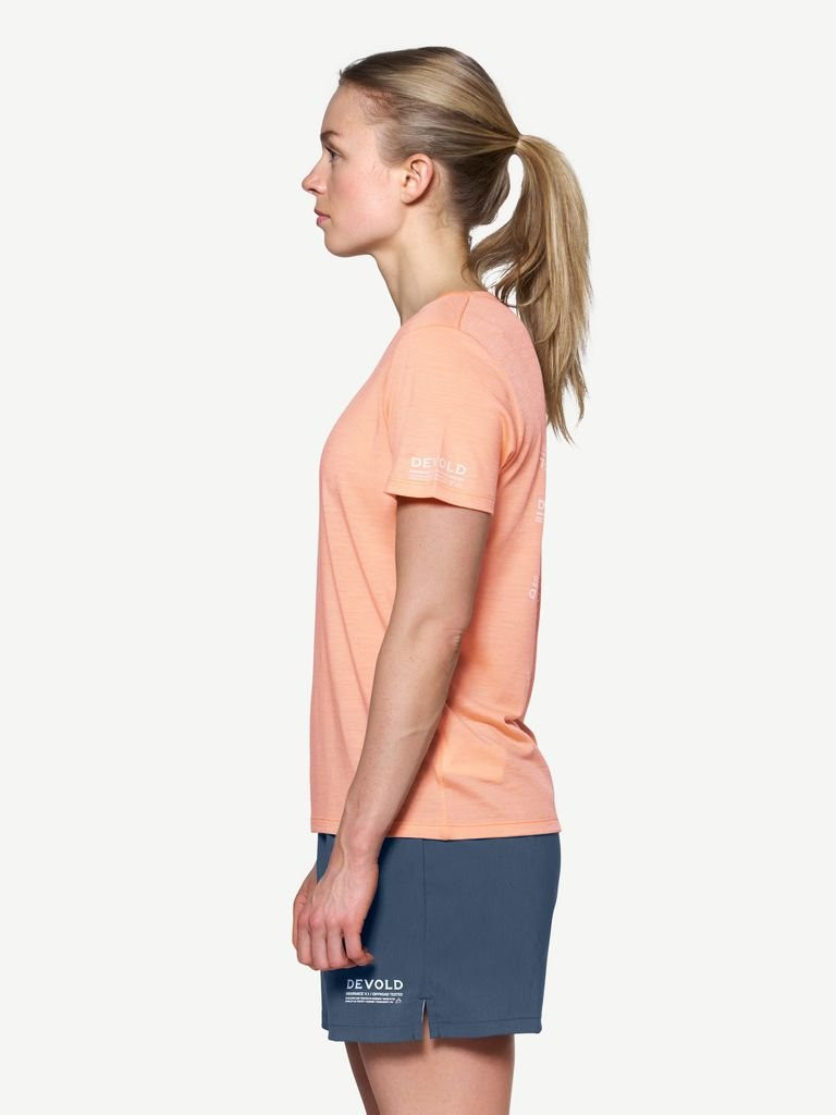 Lightweight merino wool T-shirt Devold Active Stamp Tee Woman - Sunrise