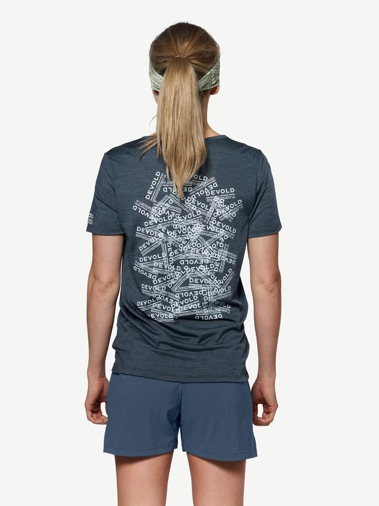 Lightweight merino wool T-shirt Devold Active Stamp Tee Woman - Night
