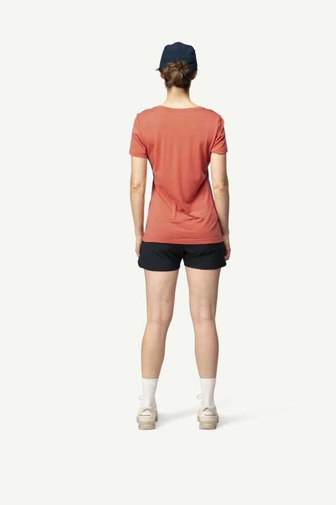Lightweight short-sleeved T-shirt 100% merino wool Devold Classic Tee Woman - Rouge/Coral