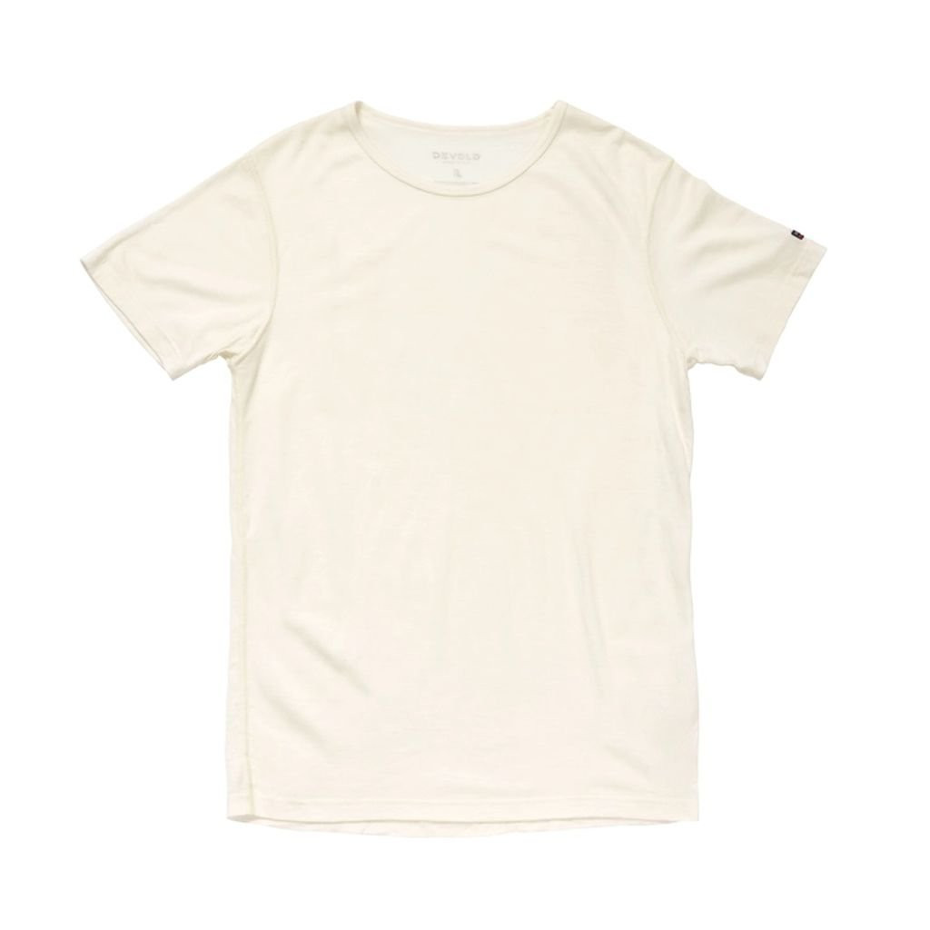 Short-sleeved T-shirt, 100% merino wool Devold Breeze Merino 150 T-Shirt Man - Blanc/White