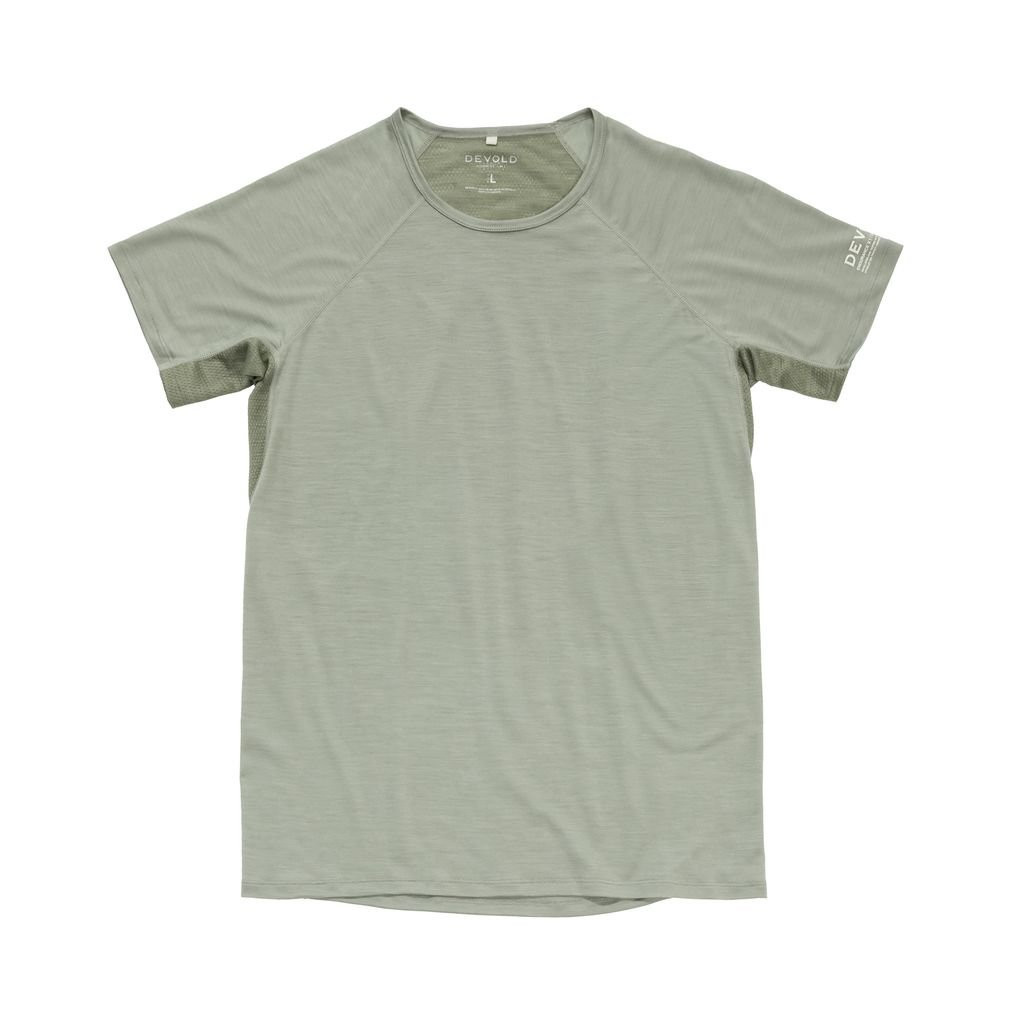 Lightweight short-sleeved T-shirt Devold Endurance Merino 130 T-Shirt Man - Vert Olive/Fog