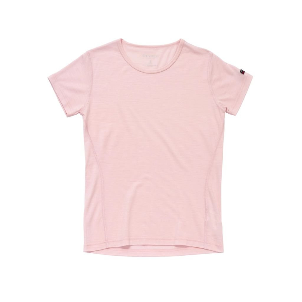 Short-sleeved T-shirt made from 100% merino wool Devold Breeze Merino 150 T-Shirt Woman - Rose/Chalk Pink