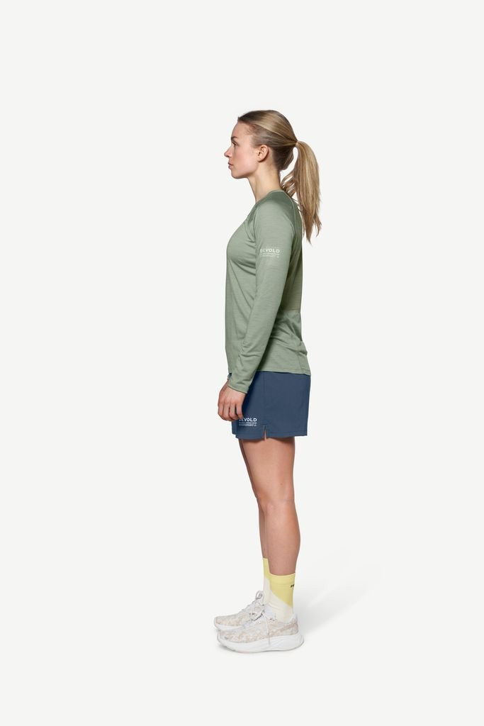 Very lightweight long-sleeved T-shirt Devold Endurance Merino 130 Shirt Woman - Vert Olive/Fog