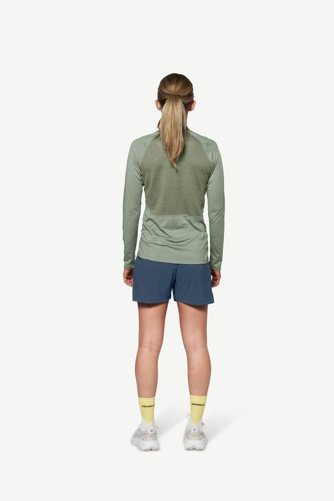 Very lightweight long-sleeved T-shirt Devold Endurance Merino 130 Shirt Woman - Vert Olive/Fog