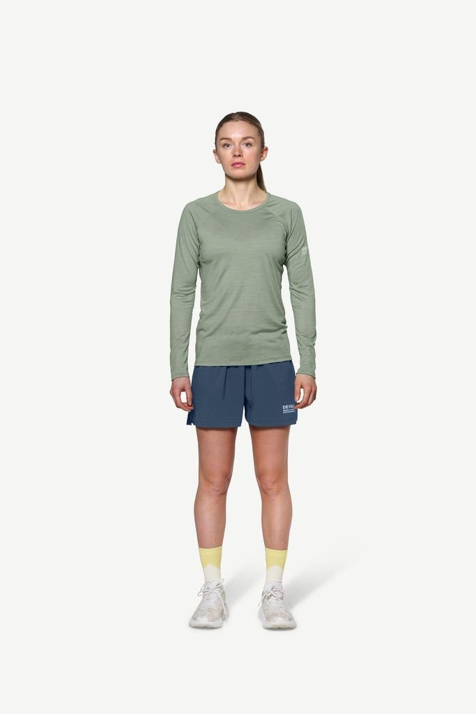 Very lightweight long-sleeved T-shirt Devold Endurance Merino 130 Shirt Woman - Vert Olive/Fog