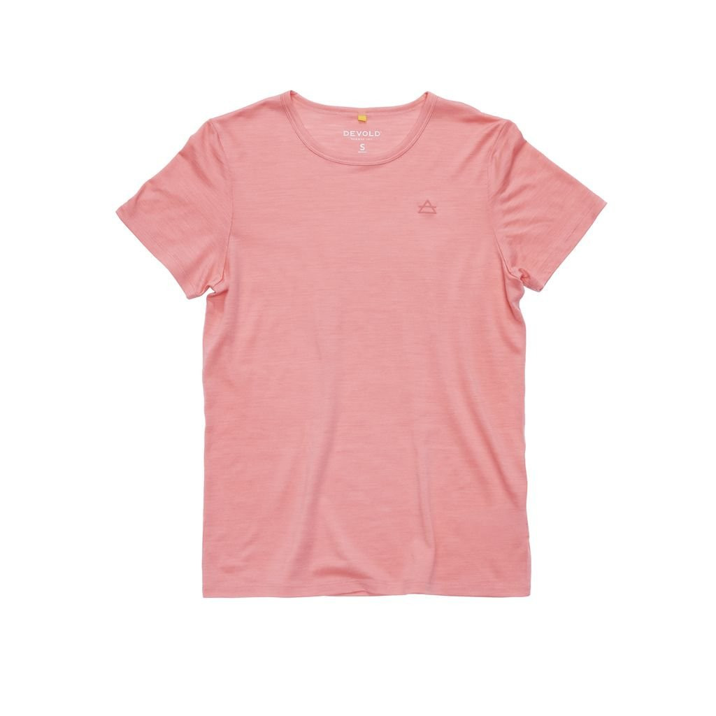 Lightweight t-shirt 70% merino wool Devold Active Tee Woman - Rose/Apricot