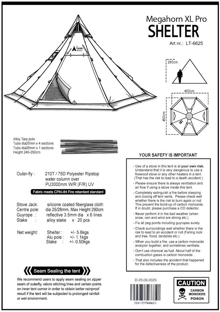 Tipi Luxe Outdoor Mega Lavvu XL Pro