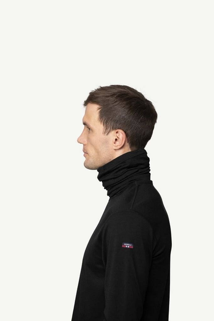 Thin, warm merino wool neck warmer Devold Breeze Merino 150 Headover - Noir