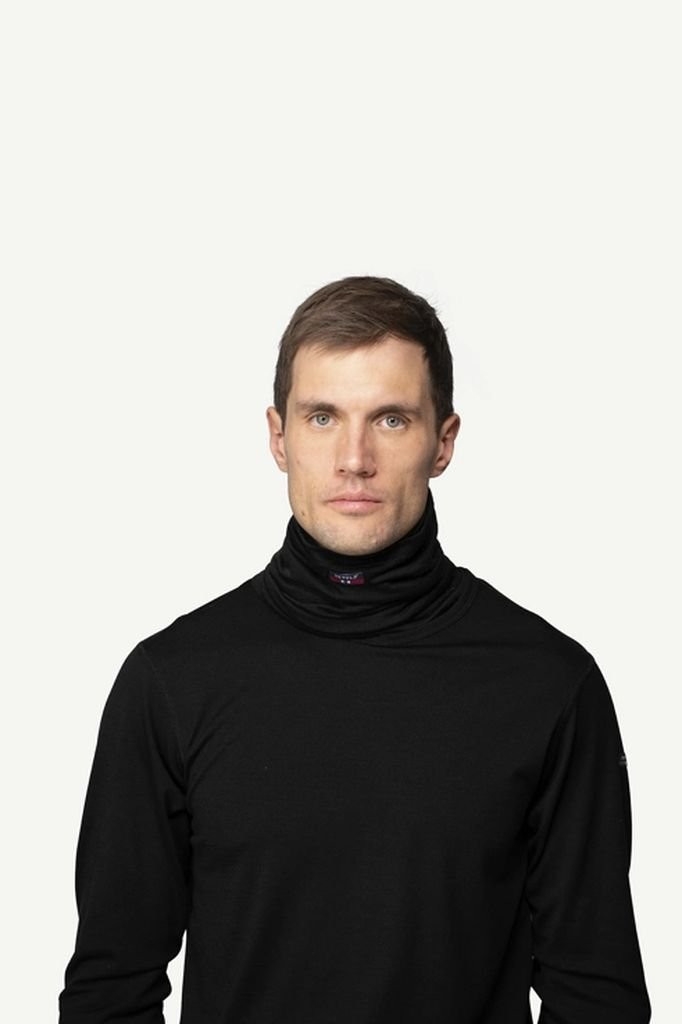 Thin, warm merino wool neck warmer Devold Breeze Merino 150 Headover - Noir