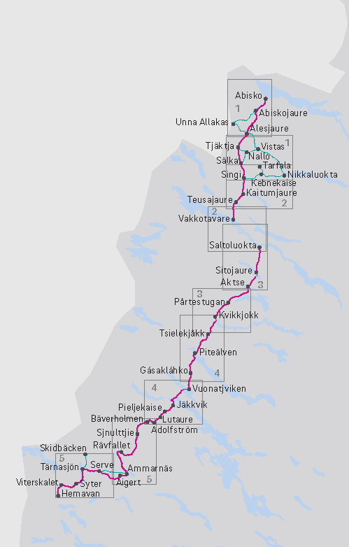 Carte & Guide Kungsleden n°3 : Saltoluokta - Kvikkjokk