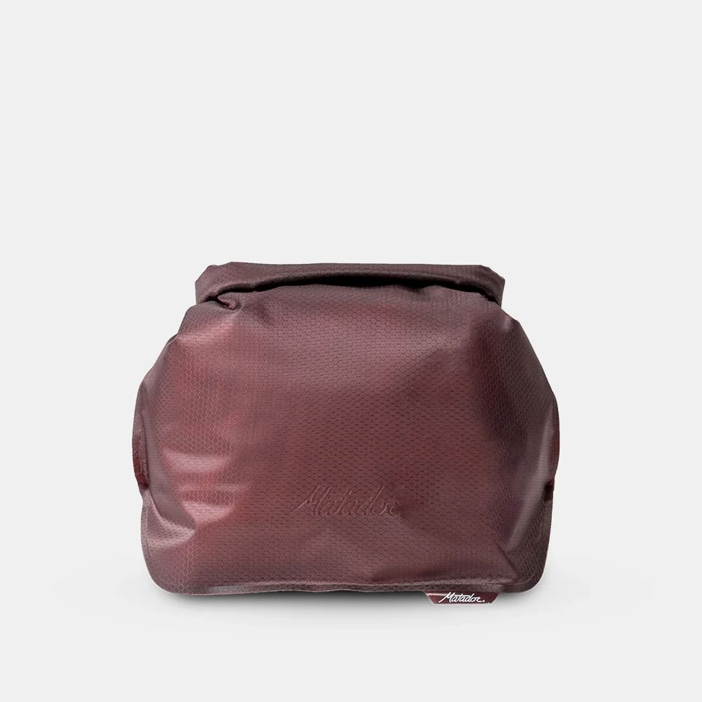 Ultra-light, waterproof toiletry bag,  Matador Flatpak Waterproof Toiletry Case - Bordeaux/Garnet