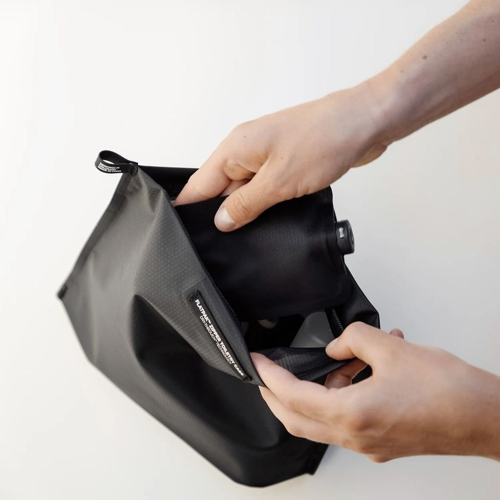 Ultra-light waterproof toiletry bag Matador FlatPak Zipper Toiletry Case - Charbon /Charcoal