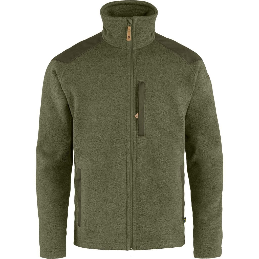 Warm hiking fleece jacket Fjällräven Buck Fleece Man - Forest Green/Laurel Green-Deep Forest
