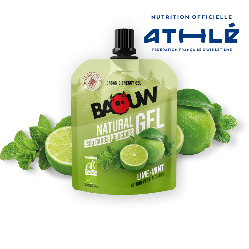 Gel énergétique bio pour efforts intenses Baouw Natural Gel Citron Vert - Menthe