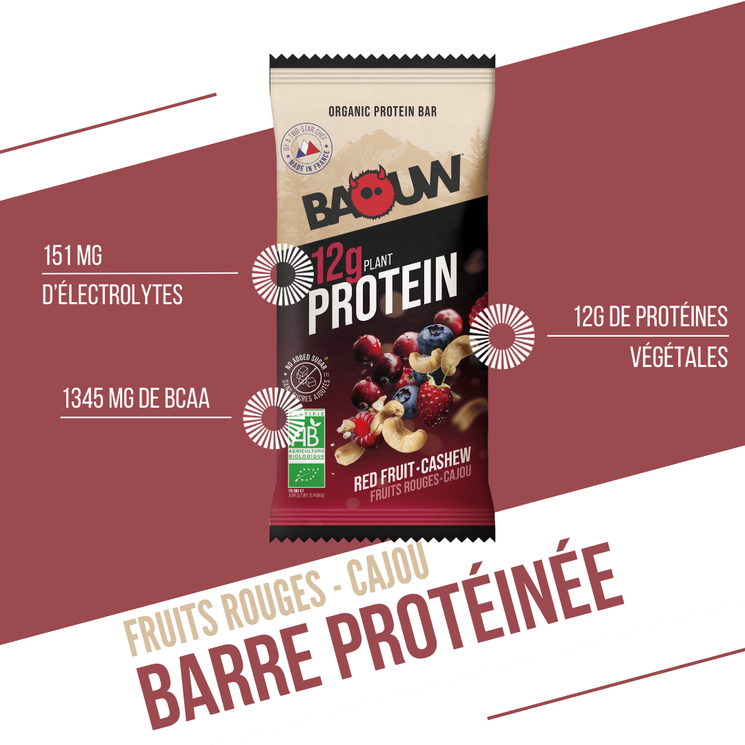 Baouw Barre protéinée Fruits rouges - Cajou