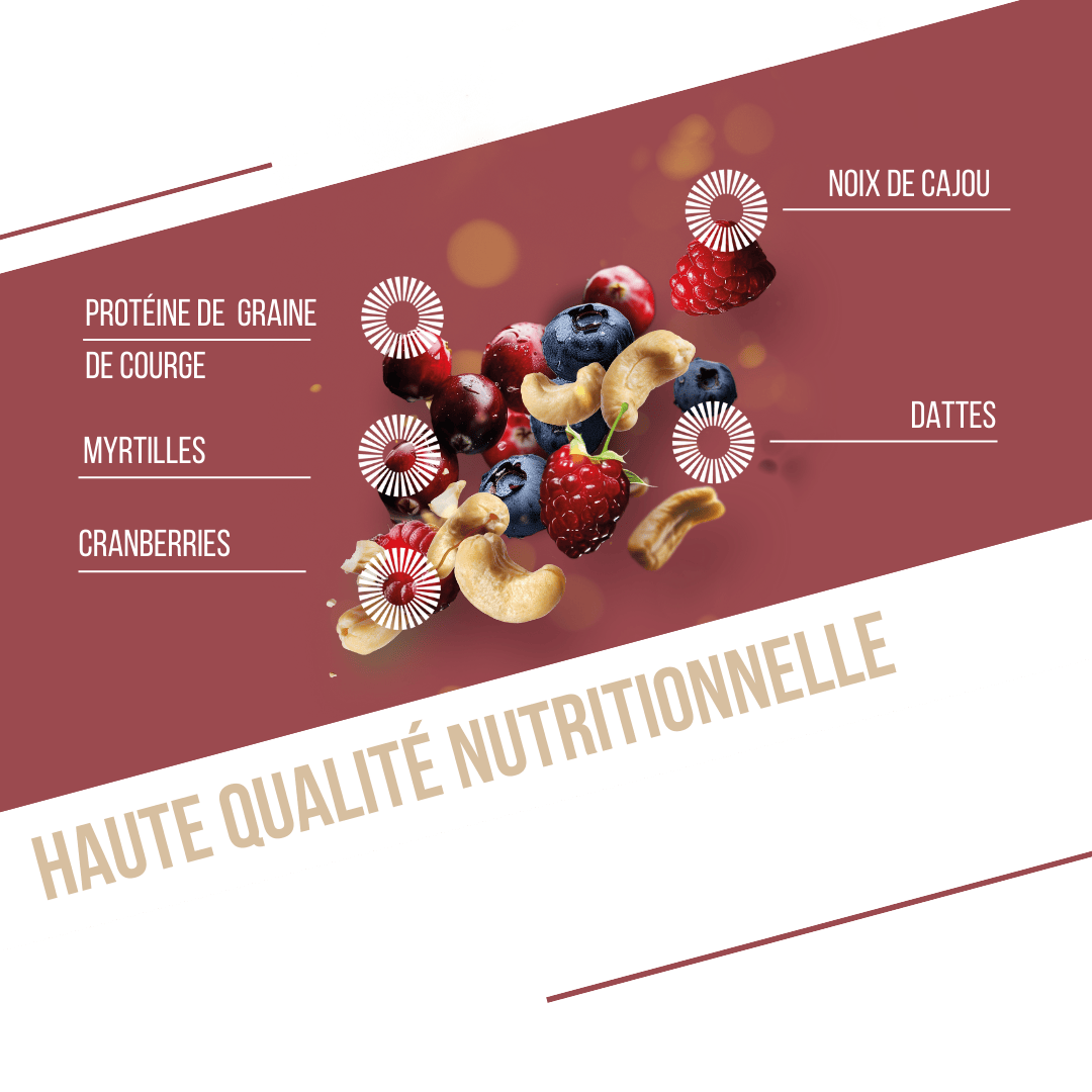Baouw Barre protéinée Fruits rouges - Cajou