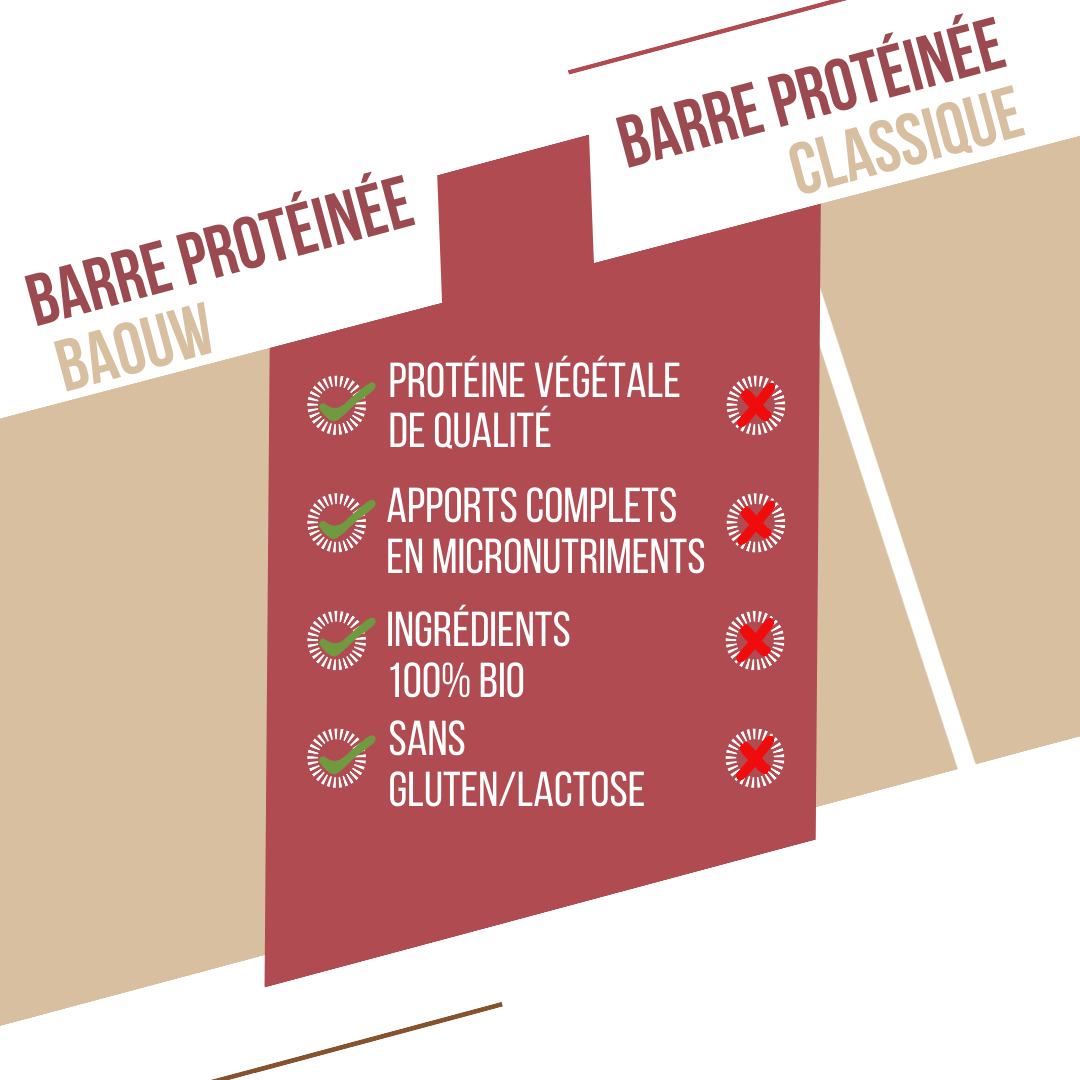 Baouw Barre protéinée Fruits rouges - Cajou