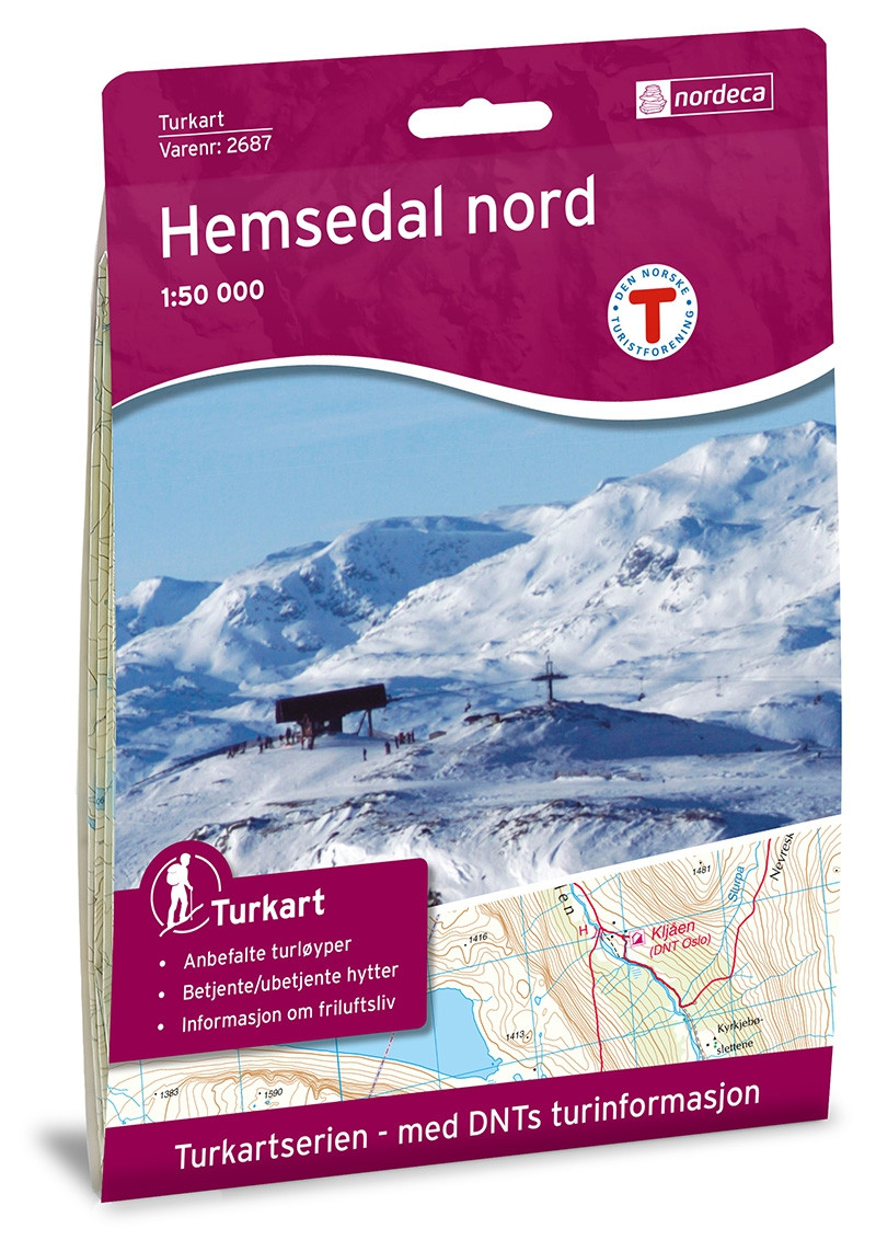 Carte de Norvège : Hemsedal Nord 1:50 000