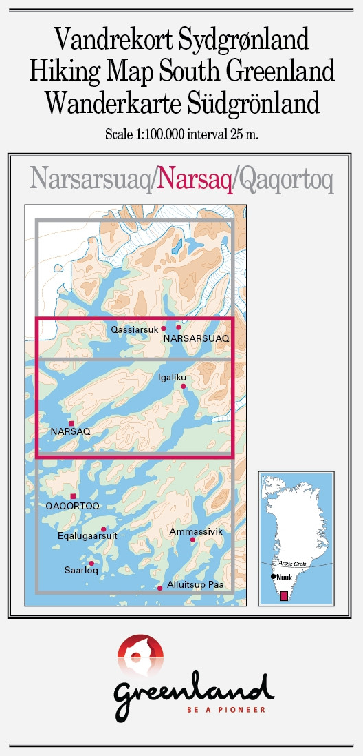 N° 2 - Narsaq –South Greenland Hiking Map – 1:100 000