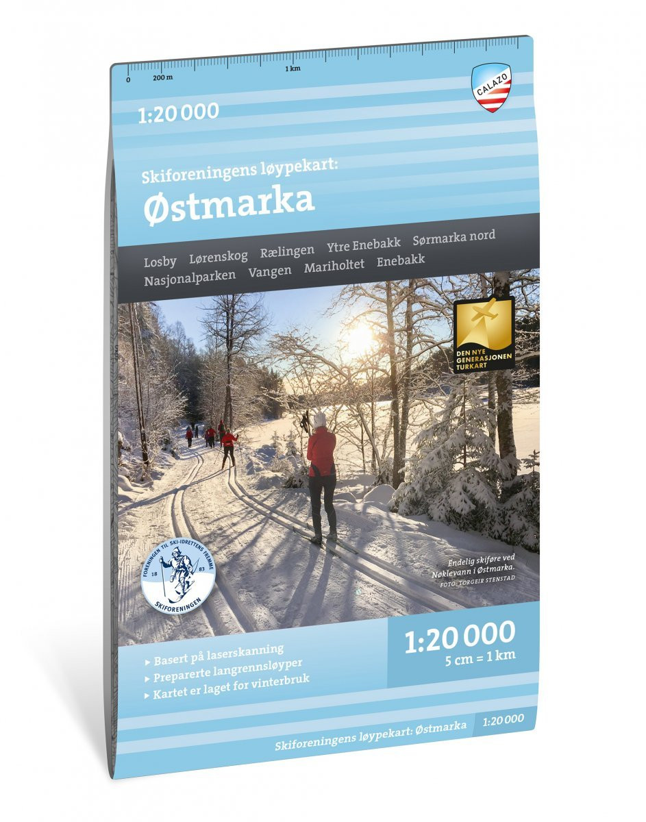 Carte ski de fond Vestmarka Oslo 1:20 000 – Calazo