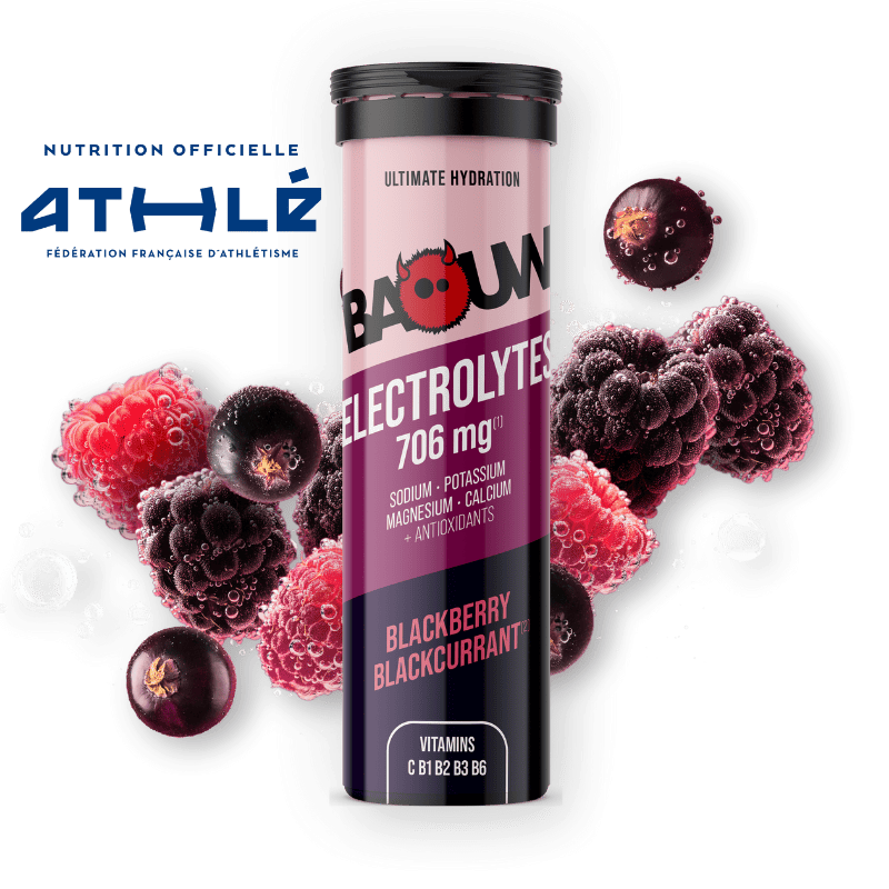 Pastilles d'hydratation pour l'effort Baouw Pastilles Electrolytes Mûres - Cassis