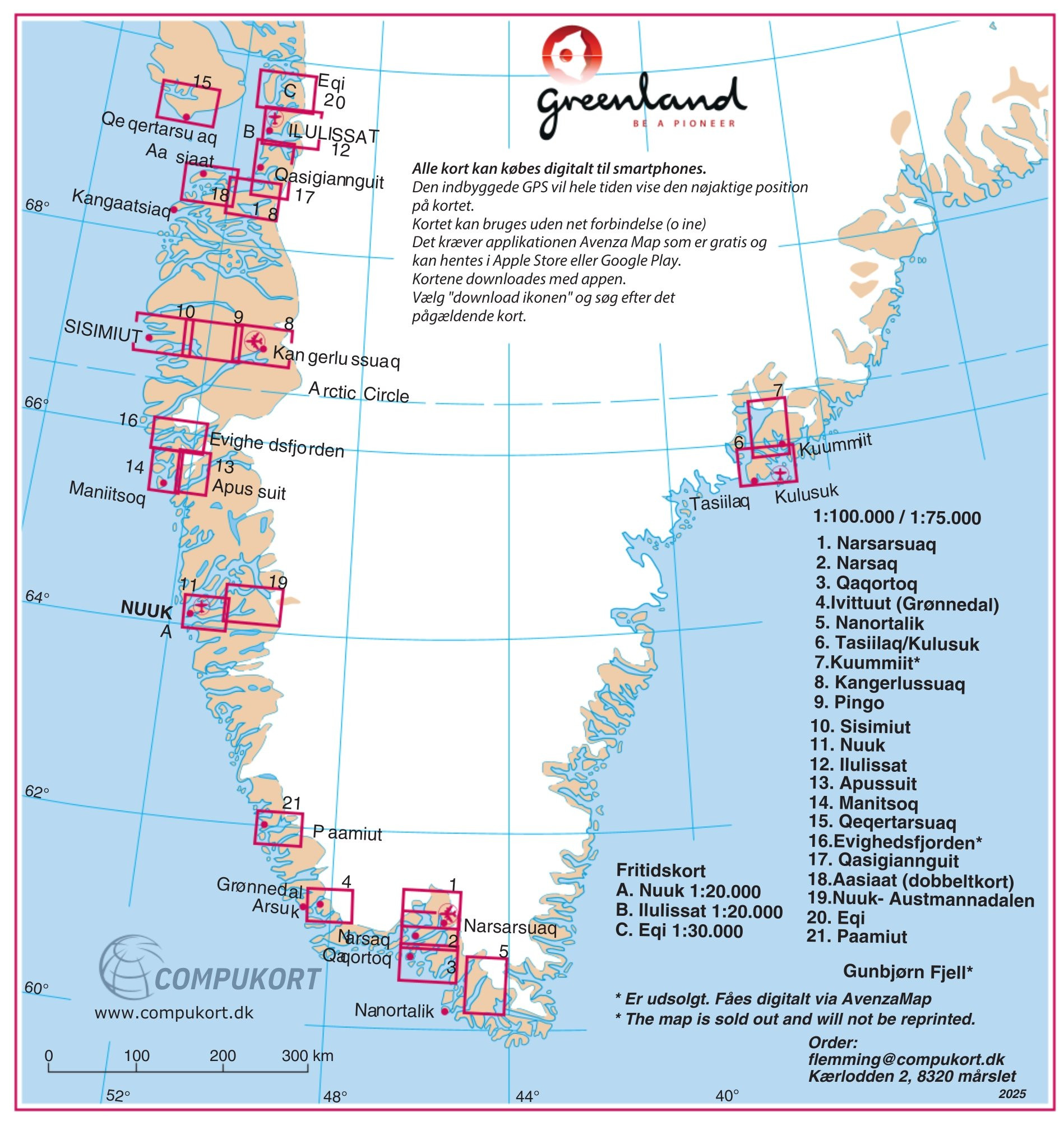 N° 8 - Kangerlussuaq – West Greenland - Hiking Map – 1 :100 000
