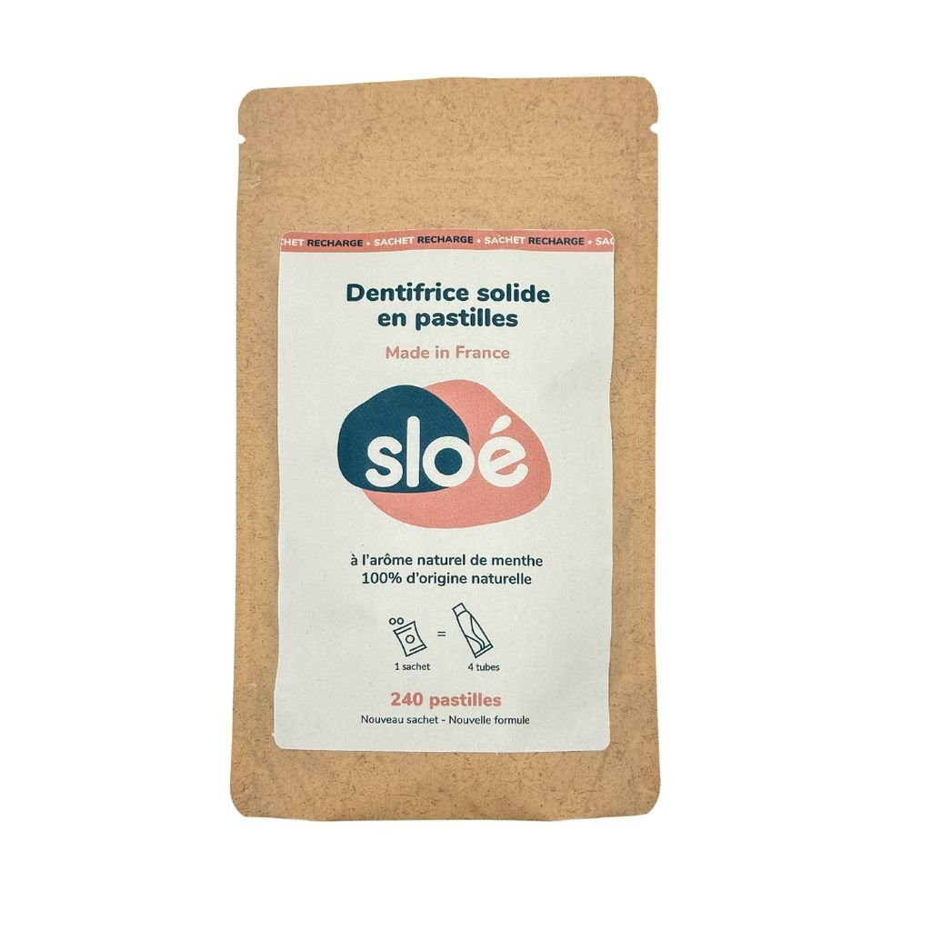 Sloé Dentifrice solide en pastilles – sachet recharge menthe (x125)