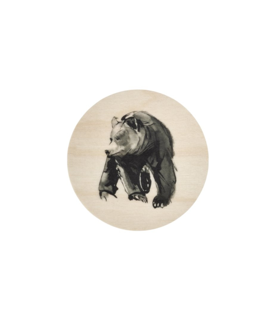 Sous-verre en bois Muurla Teemu Järvi coaster 10cm Ours Bear