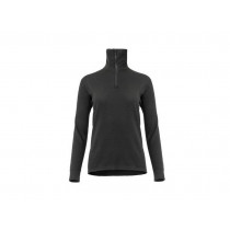 Polo à col zippée chaud et résistant Aclima WoolTerry Polo Woman-Noir