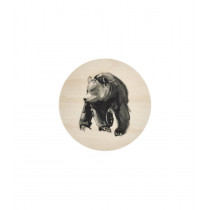 Sous-verre en bois Muurla Teemu Järvi coaster 10cm Ours Bear