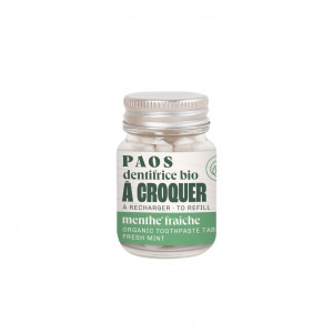 Paos organic chewable toothpaste bottle