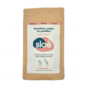 Sloé Dentifrice solide en pastilles – sachet recharge menthe (x125)