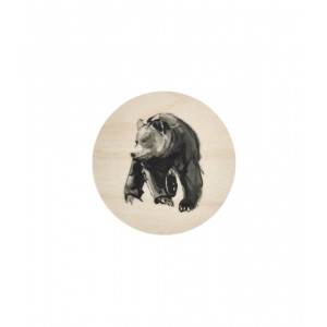 Sous-verre en bois Muurla Teemu Järvi coaster 10cm Ours Bear