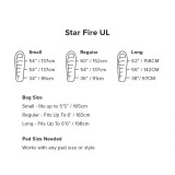 Dimensions Big Agnes Star Fire UL 30