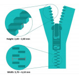 Dimensions Zlideon Metal Zipper