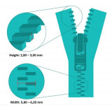 Dimensions Zlideon Plastic Zipper L