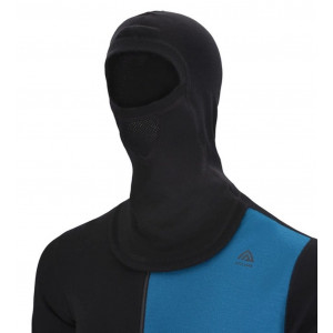 Aclima WarmWool Hood Sweater W/Zip Man - Noir/Bleu