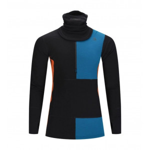 Aclima WarmWool Hood Sweater W/Zip Man - Noir/Bleu