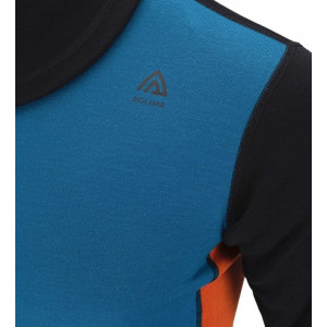 Aclima WarmWool Hood Sweater W/Zip Man - Noir/Bleu