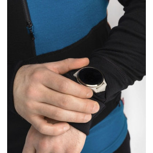 Aclima WarmWool Hood Sweater W/Zip Man - Noir/Bleu