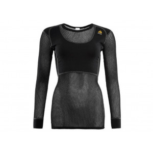 Warm, ultra-breathable underwear Aclima WoolNet Original Crew Neck Woman-Noir