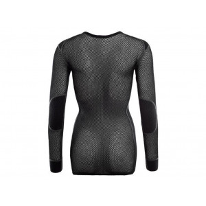 Warm, ultra-breathable underwear Aclima WoolNet Original Crew Neck Woman-Noir