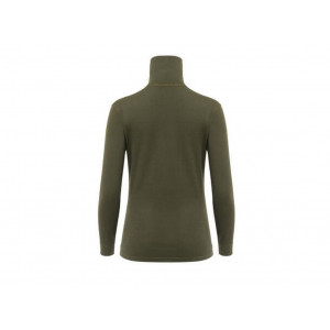 Warm, hard-wearing zip-neck polo shirt Aclima WoolTerry Polo Woman-Olive